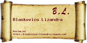 Blaskovics Lizandra névjegykártya